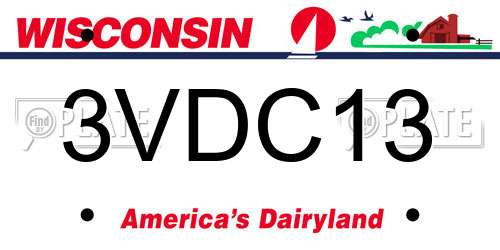 3VDC13 Wisconsin License Plate