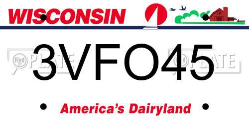 3VFO45 Wisconsin License Plate