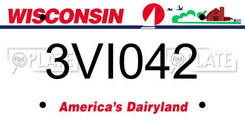 3VI042 Wisconsin License Plate