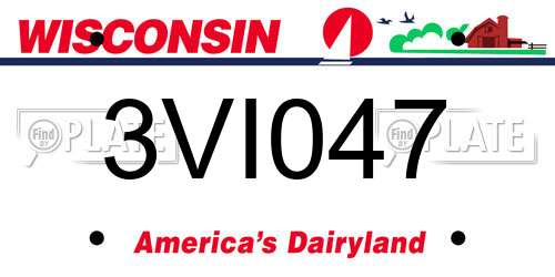 3VI047 Wisconsin License Plate