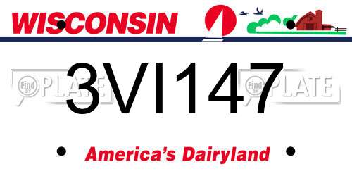 3VI147 Wisconsin License Plate