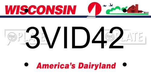 3VID42 Wisconsin License Plate