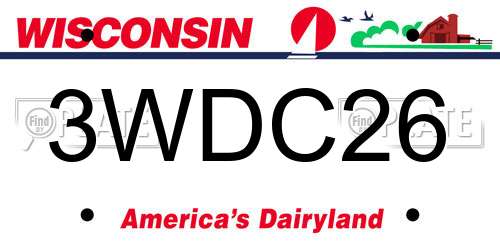 3WDC26 Wisconsin License Plate