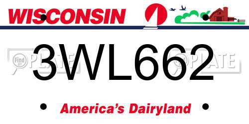 3WL662 Wisconsin License Plate