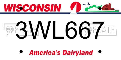 3WL667 Wisconsin License Plate