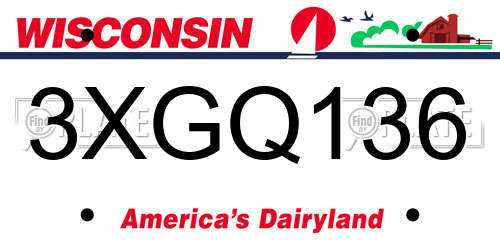 3XGQ136 Wisconsin License Plate