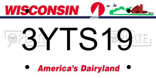 3YTS19 Wisconsin License Plate