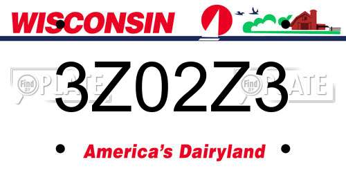 3Z02Z3 Wisconsin License Plate