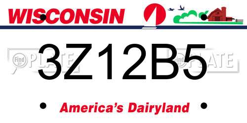 3Z12B5 Wisconsin License Plate