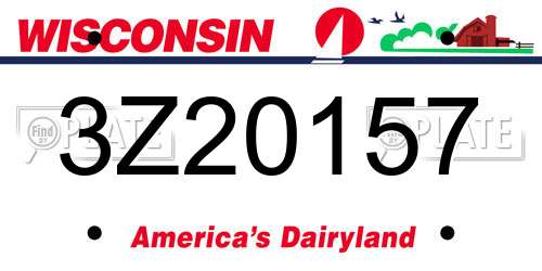 3Z20157 Wisconsin License Plate