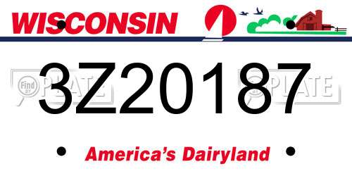 3Z20187 Wisconsin License Plate