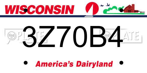 3Z70B4 Wisconsin License Plate