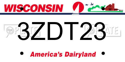 3ZDT23 Wisconsin License Plate