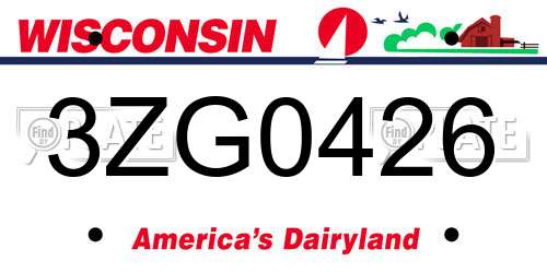 3ZG0426 Wisconsin License Plate