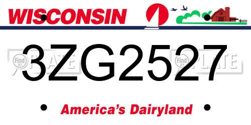 3ZG2527 Wisconsin License Plate