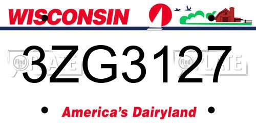 3ZG3127 Wisconsin License Plate