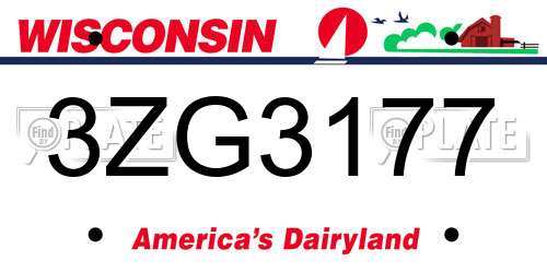 3ZG3177 Wisconsin License Plate