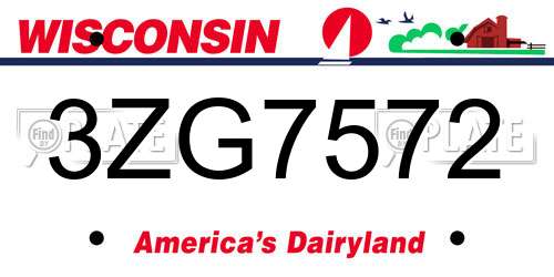 3ZG7572 Wisconsin License Plate