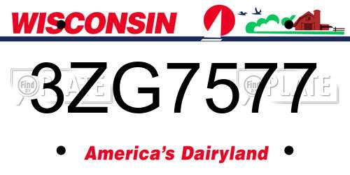 3ZG7577 Wisconsin License Plate