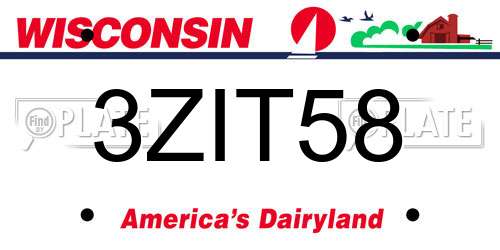 3ZIT58 Wisconsin License Plate