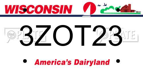 3ZOT23 Wisconsin License Plate