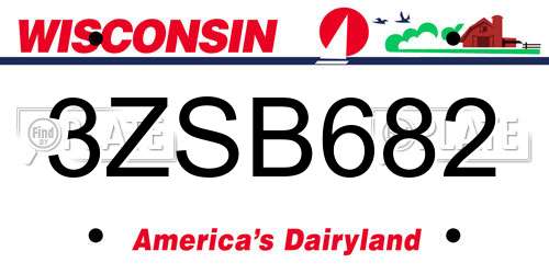 3ZSB682 Wisconsin License Plate
