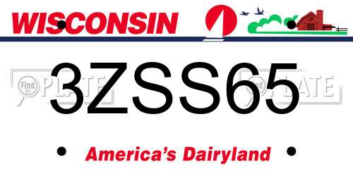 3ZSS65 Wisconsin License Plate