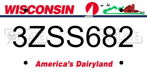 3ZSS682 Wisconsin License Plate