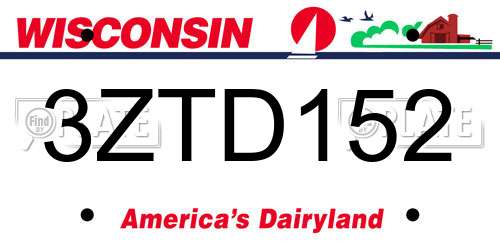 3ZTD152 Wisconsin License Plate