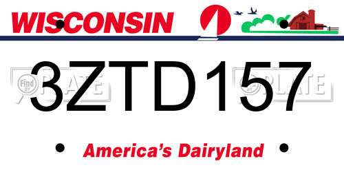 3ZTD157 Wisconsin License Plate