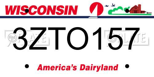 3ZTO157 Wisconsin License Plate