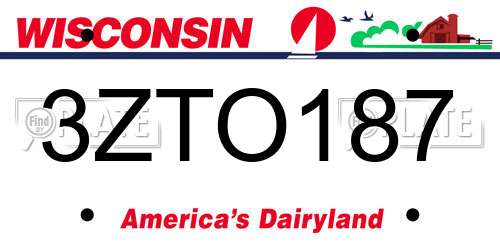 3ZTO187 Wisconsin License Plate