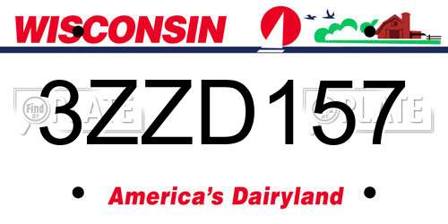 3ZZD157 Wisconsin License Plate