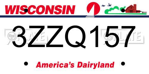 3ZZQ157 Wisconsin License Plate