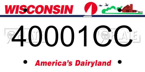 40001CC Wisconsin License Plate