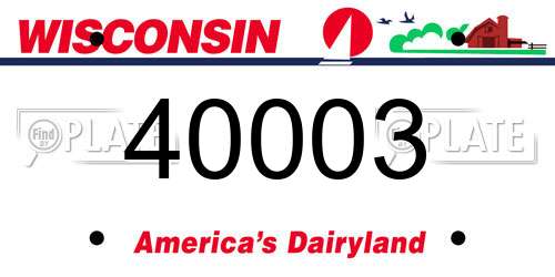 40003 Wisconsin License Plate