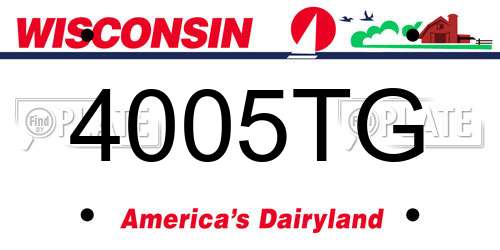 4005TG Wisconsin License Plate