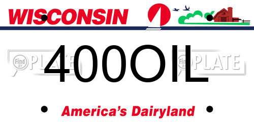 400OIL Wisconsin License Plate
