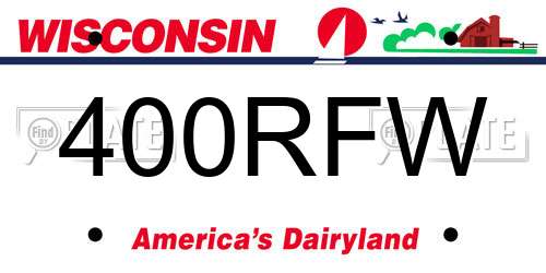 400RFW Wisconsin License Plate