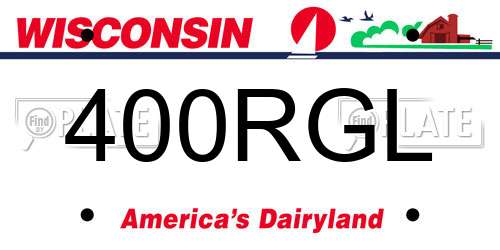 400RGL Wisconsin License Plate