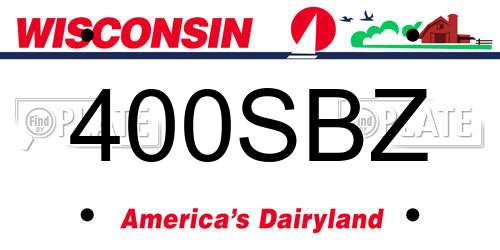 400SBZ Wisconsin License Plate