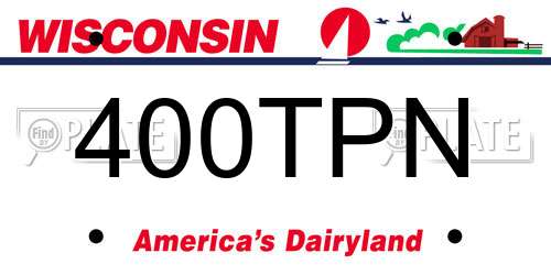 400TPN Wisconsin License Plate