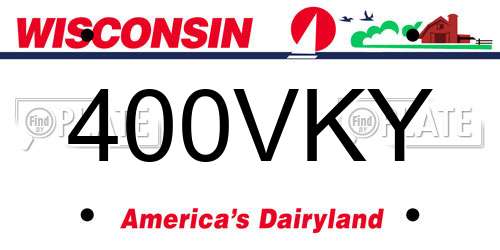 400VKY Wisconsin License Plate