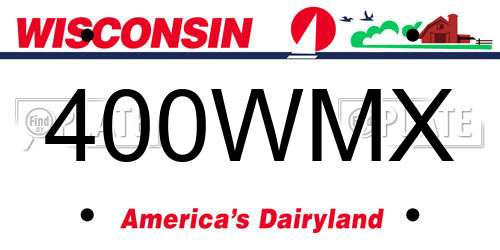 400WMX Wisconsin License Plate