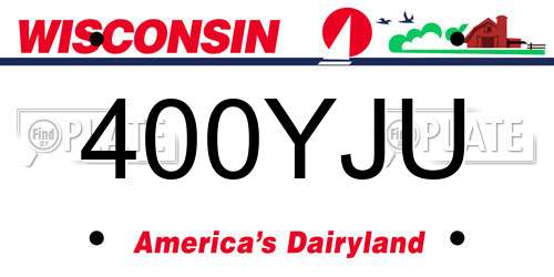 400YJU Wisconsin License Plate