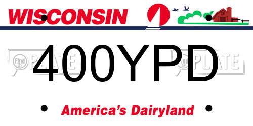 400YPD Wisconsin License Plate