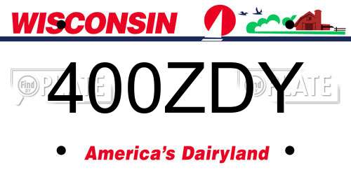 400ZDY Wisconsin License Plate