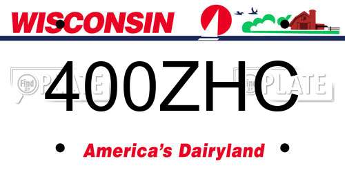 400ZHC Wisconsin License Plate
