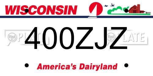 400ZJZ Wisconsin License Plate