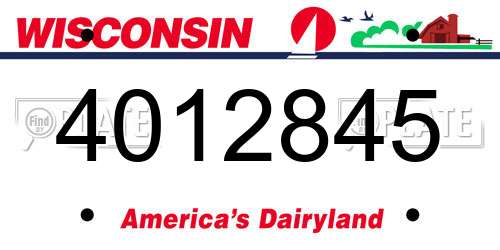 4012845 Wisconsin License Plate